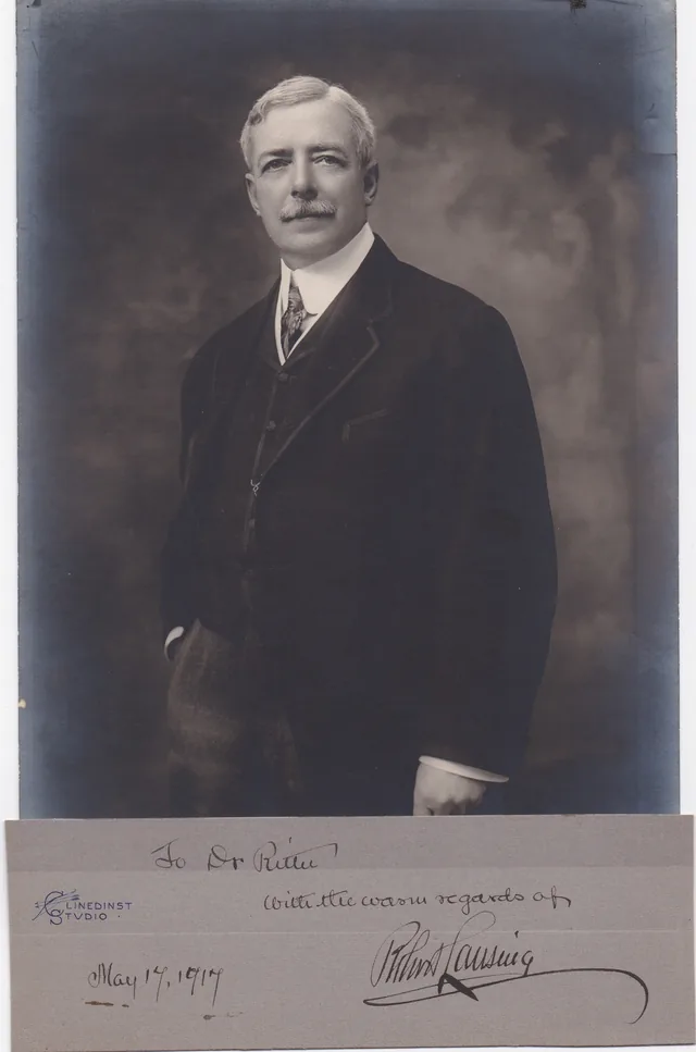 Signiertes Porträt des US-Außenministers Robert Lansing für Dr. Ritter