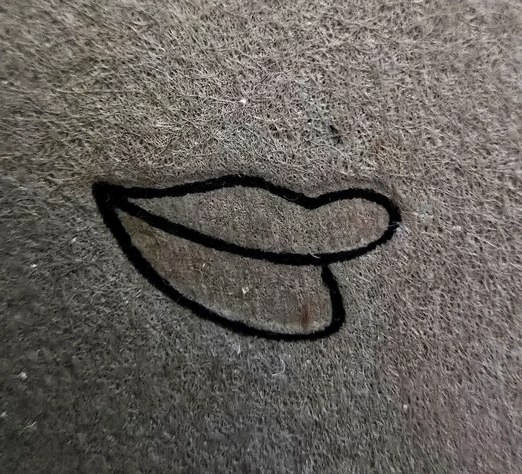 Detailaufnahme von Gesicht und Mund im japanischen Farbholzschnitt